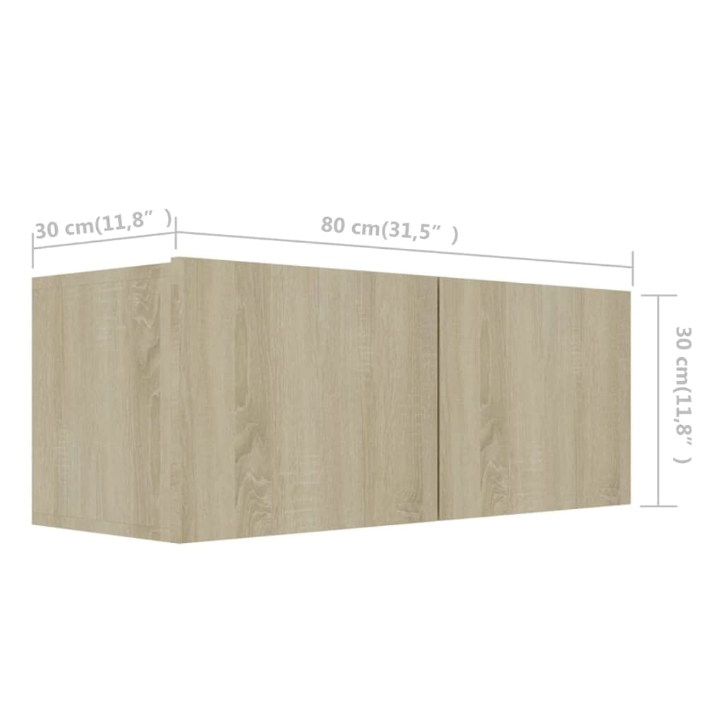vidaXL TV Cabinet Set 7 Piece Living Room Bedroom Furniture HiFi Stereo Cabinet TV Stand Media Unit Entertainment Center Engineered Wood Sonoma Oak