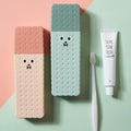 Toriox [Pack of 2] Cute Cartoon Shape Travel Toothbrush Toothpaste Case Holder Portable Toothbrush Storage Plastic Toothbrush Ho