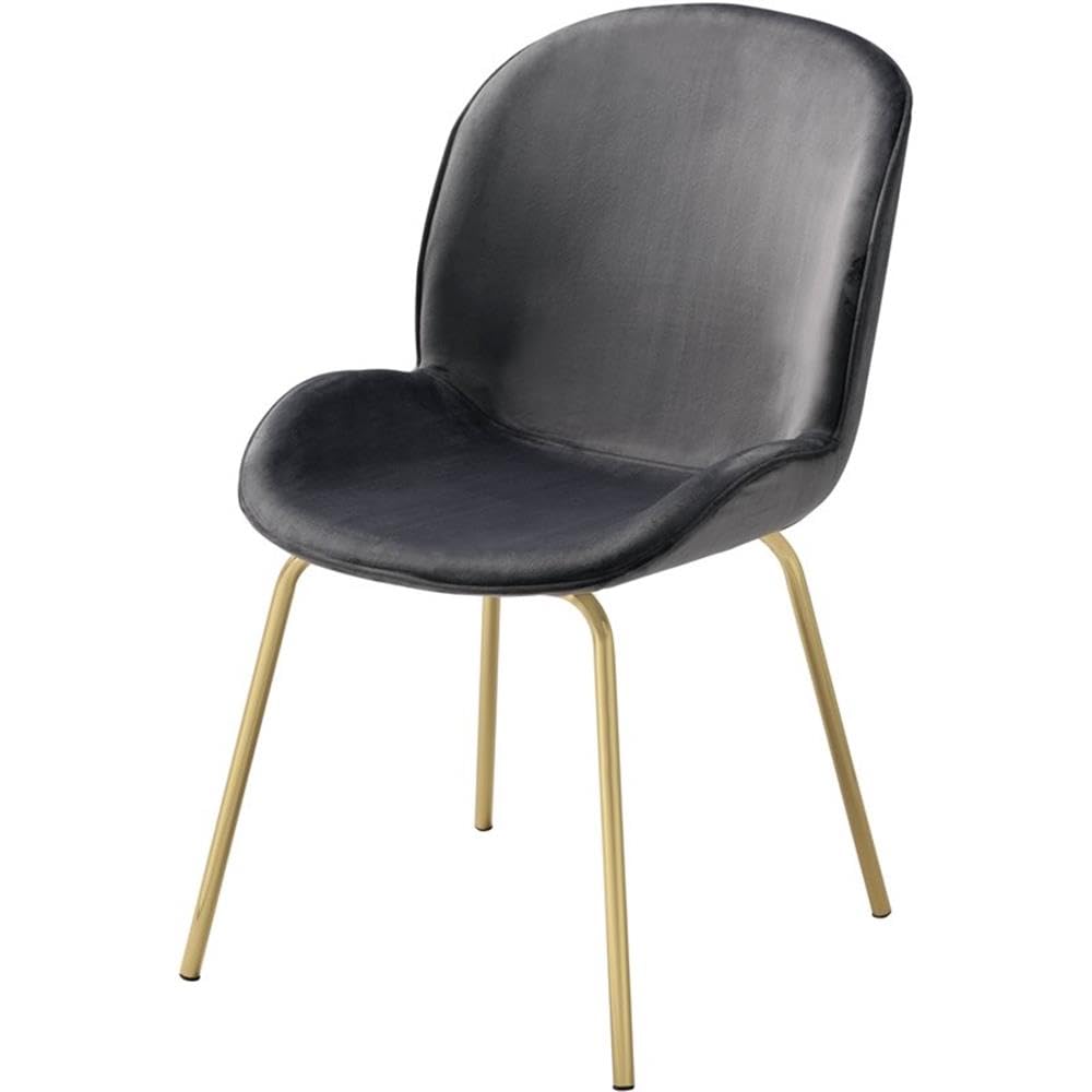 Acme Chuchip Side Chair in Gray Velvet and Gold