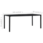 vidaXL Garden Table Industrial Home Dinner Room Outdoor Patio Balcony Dining Dinner Metal Table Furniture Black Powder-Coated Steel