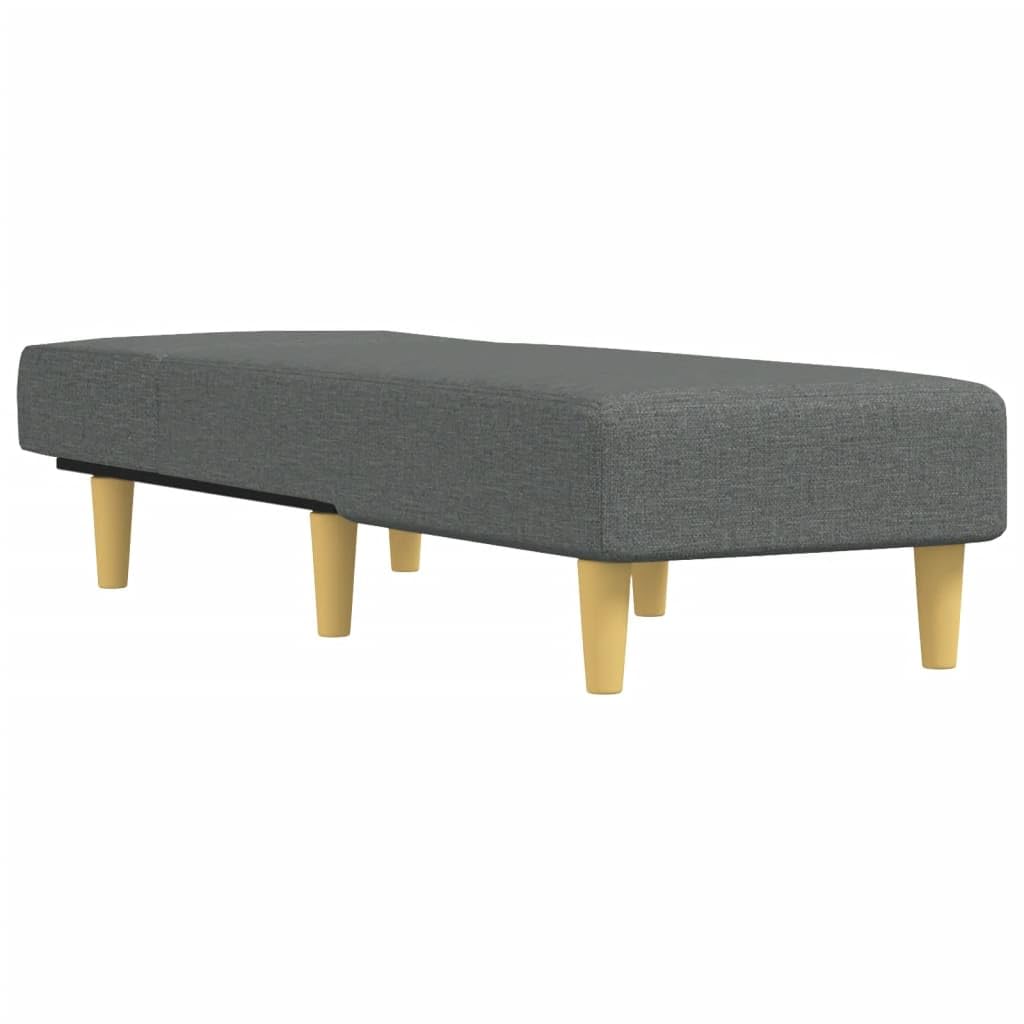 vidaXL Adjustable Chaise Longue in Dark Gray Fabric- Versatile Lounge Sofa Seat for Living Room, Bedroom with Modern Design and High-Density Foam