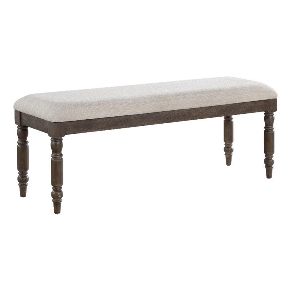 Steve Silver Hutchins Dining Transitional and Contemporary Bench, Comfortable Upholstery,Wooden Frame, 51&quot; L x 16&quot; W x 19&quot; H, Cream