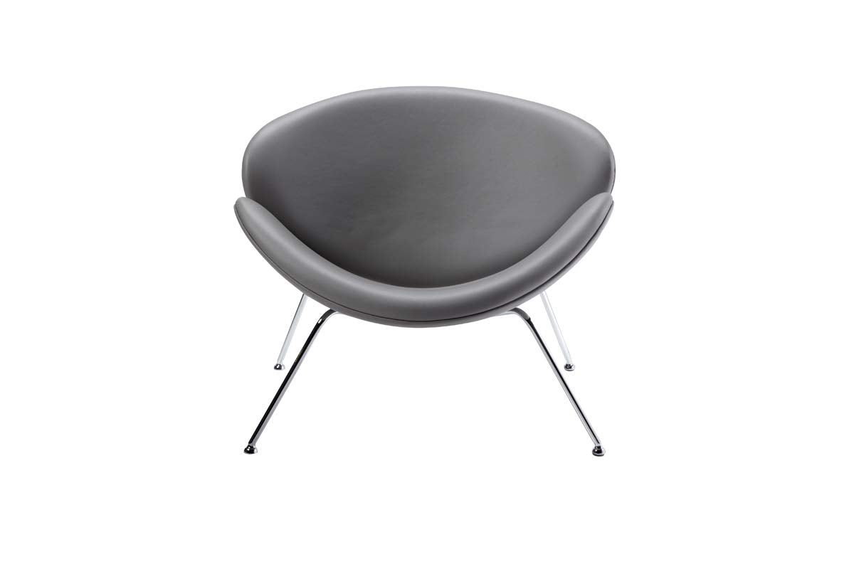 HomeRoots Furniture Contemporary Grey Leatherette Accent Chair