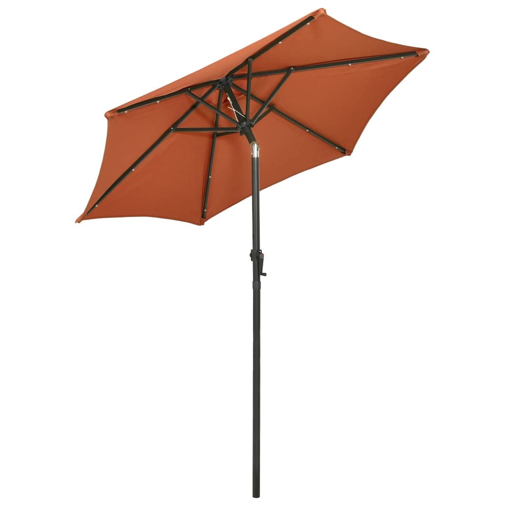 You Buy Vidaxl Outdoor Umbrella Parasol With Solar Leds Tilting Patio Sunshade Shelter Terracotta