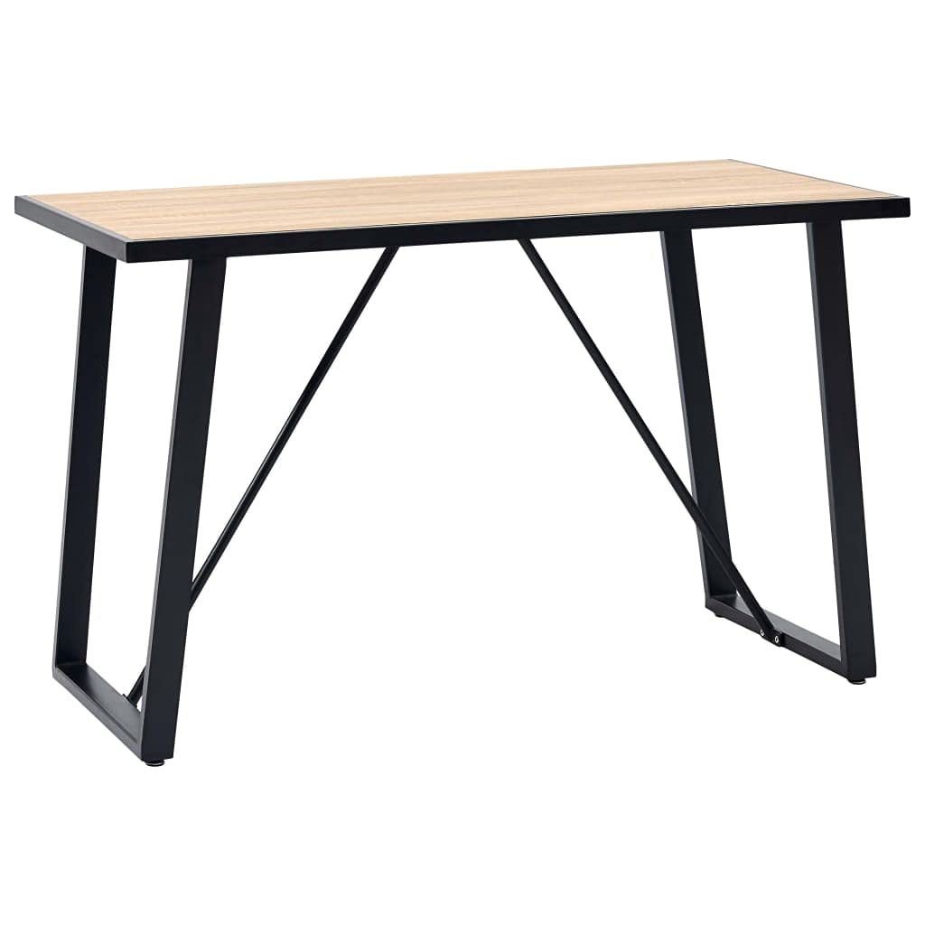 vidaXL Rectangular Dining Table - Industrial Retro Style - Oak with Wood Grain Pattern and Powder-Coated Steel Frame - Highly Stable - 47.2&quot;x23.6&quot;x29.5&quot;