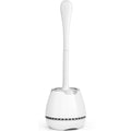 Toilet Brush and Holder, Toilet Bowl Brush with Ventilated Holder and Ergonomic Long Handle, Durable Bristles Toilet Scrubber Se