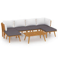 vidaXL 7- Piece Outdoor Patio Lounge Set with Cushions, Solid Acacia Wood, Timeless Slatted Design, Customizable Configurations, Assembly Required