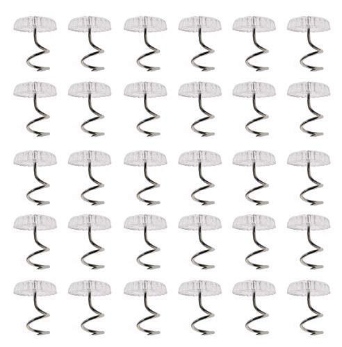 Royee 30 Pcs Twisty Pins Clear Head Screws Fasteners For Upholstery Slipcovers Bed Skirts Sofa Car Van Home Furniture Hold Bed S