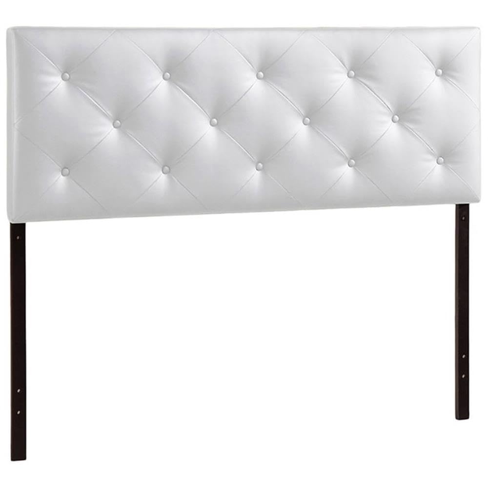 Baxton Studio Baltimore Modern and Contemporary King White Faux Leather Upholstered Headboard