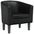 vidaXL Modern Tub Chair in Black Faux Leather - Sturdy Elegant Seating for Living Room, Bedroom, Guest Room or Office with Robust Frame and Comfortable Padding
