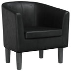 vidaXL Modern Tub Chair in Black Faux Leather - Sturdy Elegant Seating for Living Room, Bedroom, Guest Room or Office with Robust Frame and Comfortable Padding