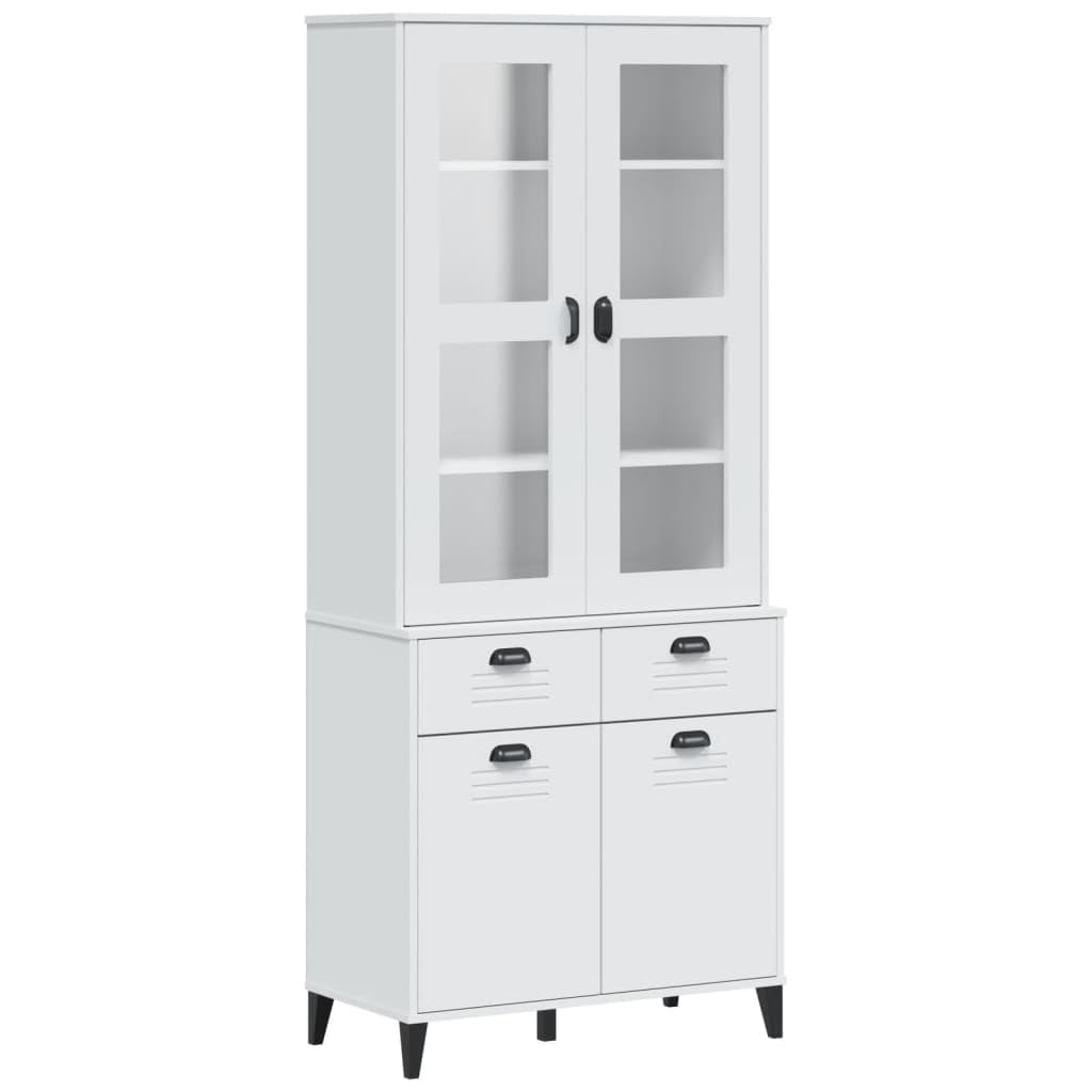 vidaXL VIKEN High Storage Cabinet Sideboard Solid White Pine 80x40x190 cm