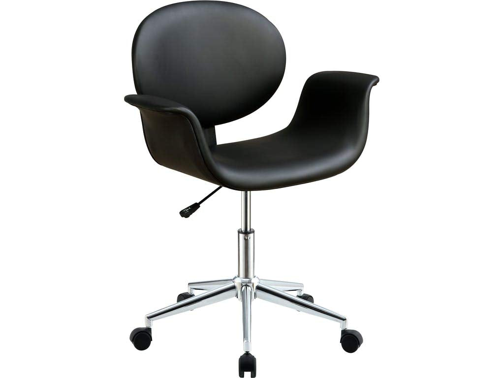 Acme Camila Faux Leather Upholstered Swivel Office Chair in Black