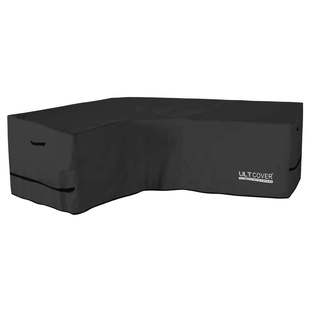 Ultcover Patio L-Shaped Left Facing Sofa Cover Waterproof For 4-Seater Outdoor Sectional Furniture Couch 58X85 Inch Wide, Black