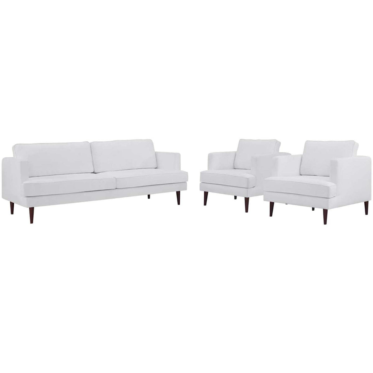 Modway Agile Upholstered Fabric 3 Piece Set, White