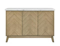Steve Silver Furniture Vida Top Burnished Blonde, Mid-Century Modern, Unique Marble Veining, Ash Veneers, Soft-Close Doors Server, Brown