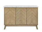 Steve Silver Furniture Vida Top Burnished Blonde, Mid-Century Modern, Unique Marble Veining, Ash Veneers, Soft-Close Doors Server, Brown
