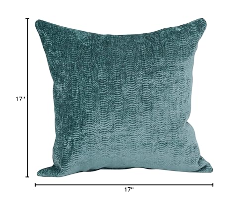 Blazing Needles Square Polyester Jacquard Throw Pillow, 17&quot;, Reverber Lagoon