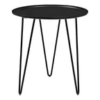 Modway Digress Mid-Century Round Side Table With Hairpin Legs in Black