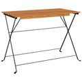 vidaXL Folding Bistro Table- Solid Acacia Wood and Steel Outdoor Patio Furniture- Ideal for Garden, Balcony- Durable, Sturdy, Ea