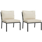 vidaXL 6 Piece Patio Lounge Set with Sand Cushions Steel