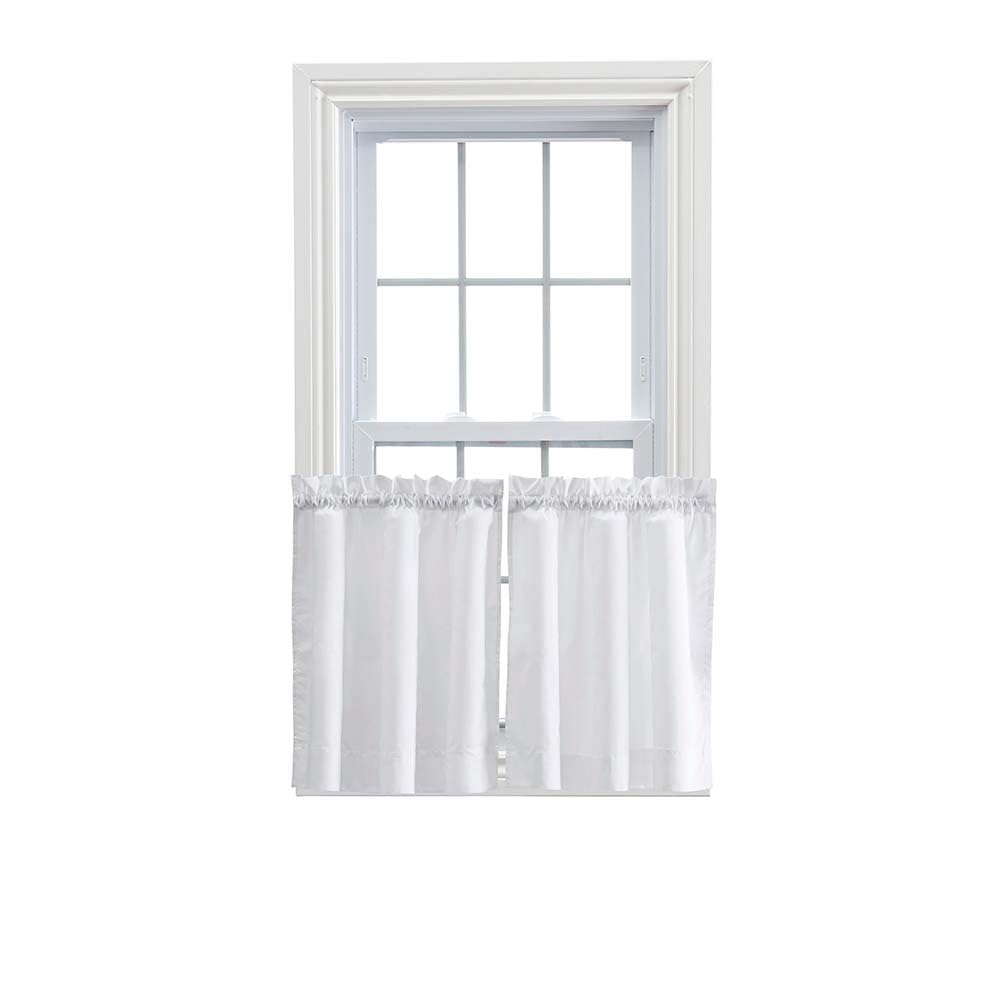 Ellis Curtain Stacey Sheer 56-by-24 Inch Tailored Tier Pair Curtains, White, 56x24