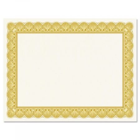 Elite Gold & White Parchment Certificate Papers - Pack Of 25, Not Foil, Laser & Inkjet Printer Compatible, For Office, Business