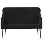 vidaXL Velvet Bench in Black - Soft Luxurious Fabric, Deep Seat with Upholstered Sloping Back and Sturdy Metal Frame for Stability