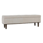 Kosas Home Louise 54' Polyester Fabric Tufted Storage Bench In Light Beige