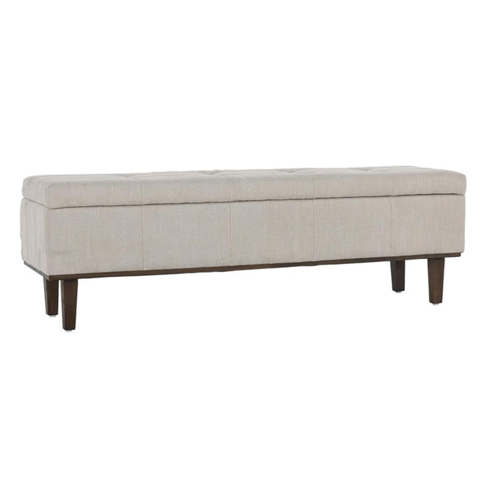 Kosas Home Louise 54' Polyester Fabric Tufted Storage Bench In Light Beige