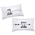 Dasyfly My Side And Your Side Couples Pillowcases,His Hers Cute Pillow Case,Funny Couples Gifts For Anniversary,Wedding, Engagem