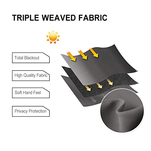 Dwcn Blackout Curtains-Tie Up Shade For Window Thermal Insulated Room Darkening Rod Pocket Curtains For Kitchen, Dark Grey, W42