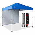 Crown Shades 8X8 Pop Up Canopy Instant Canopy With 1 Removable Sidewall,4 Ropes & 8 Stakes, Sto'N And Go Bag, Blue