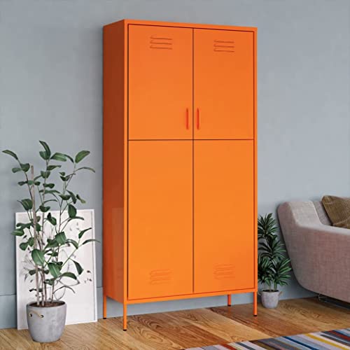 vidaXL Wardrobe Orange 35.4&quot;x19.7&quot;x70.9&quot; Steel