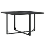 vidaXL Patio Dining Set - 9 Piece Outdoor Black Steel Table and Chairs with Stools, Weather-Resistant Textilene Fabric, Foldable Seating
