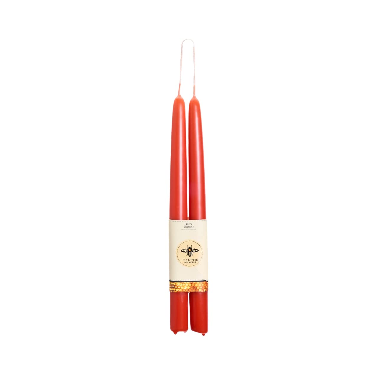 Big Dipper Wax Works Pumpkin Candles, Hand Dipped Beeswax Taper Candles, 12-Hour Long Burn, Pure Beeswax Candle 12 x 7/8, All Na