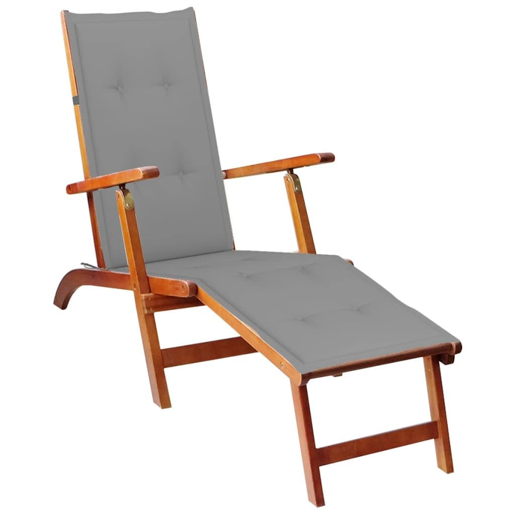 vidaXL Patio Deck Chair with Adjustable Positions and Footrest