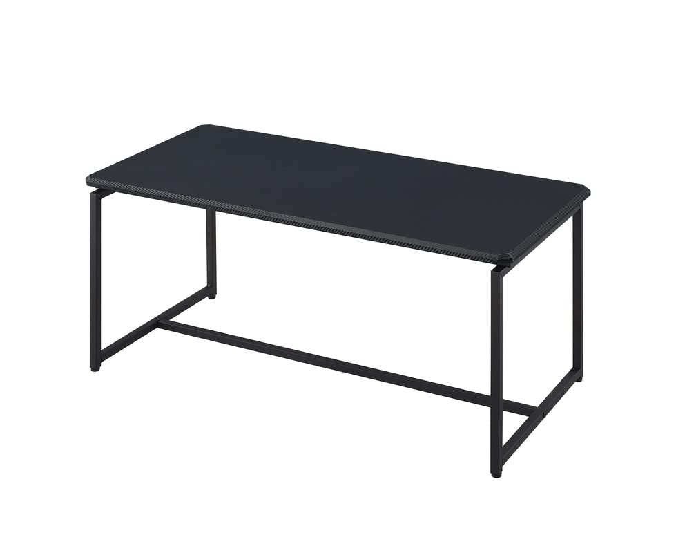 Lilola Home GT 3 Piece Black Carbon Fiber Wrap Coffee Table and End Table Set