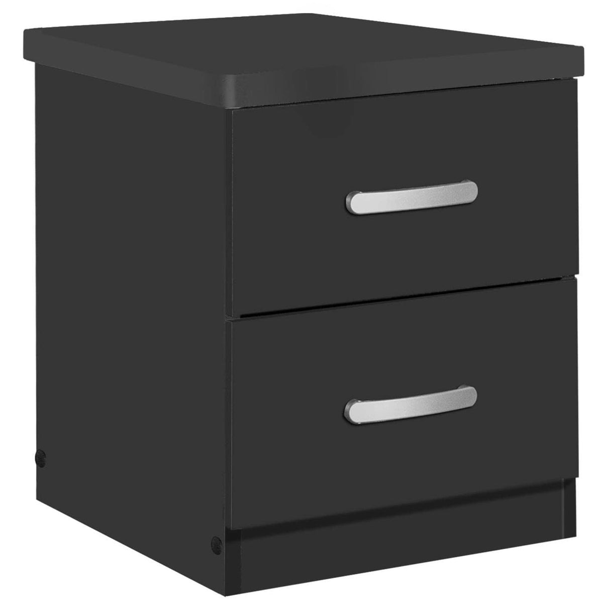 Better Home Products Night Stand 2 Drawers (Black)