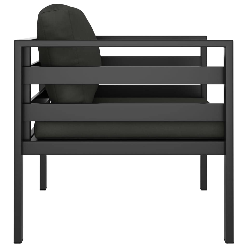 vidaXL Aluminum Single Sofa with Cushions - Versatile Patio Sofa for Indoor and Outdoor Usage - Weather Resistant, Lightweight and Configurable