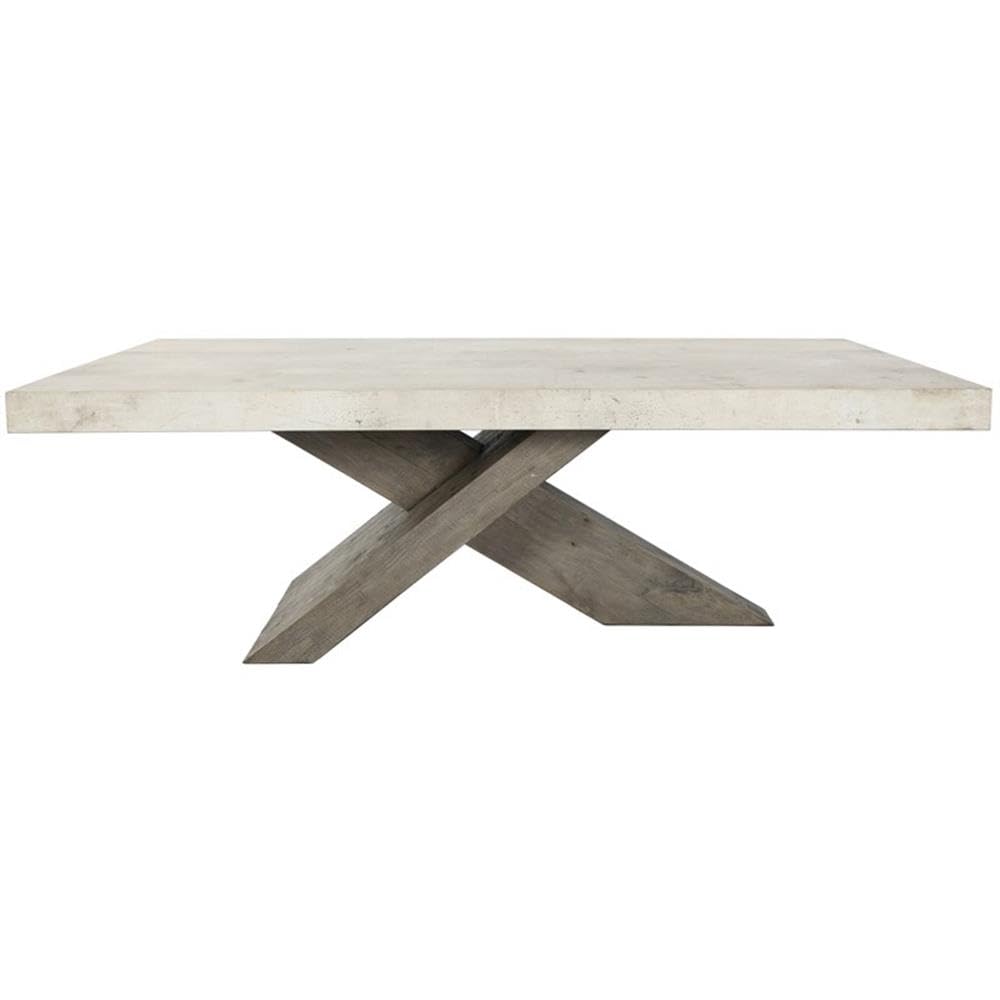 Kosas Home Durant Transitional Wood Coffee Table in Antique White/Corsican Gray