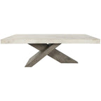 Kosas Home Durant Transitional Wood Coffee Table in Antique White/Corsican Gray