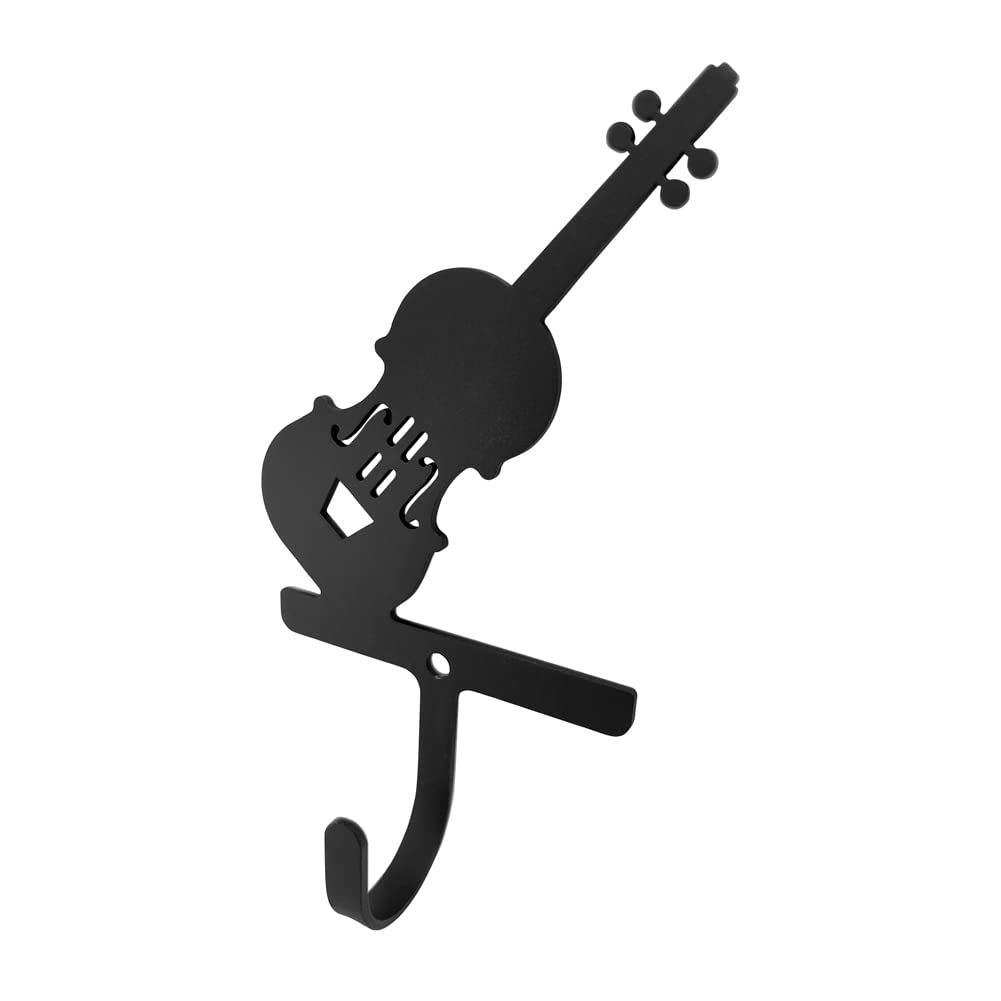 Village Wrought Iron Violin Wall Hook Decorative Small