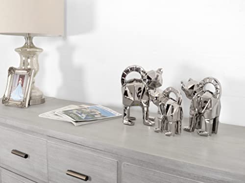 Afd Home Mirrored Chrome Cat Family Set Of 3