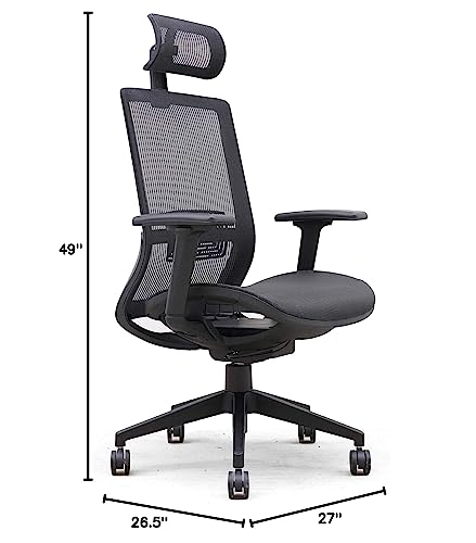 Lorell Mesh Task Chair With Headrest, Black