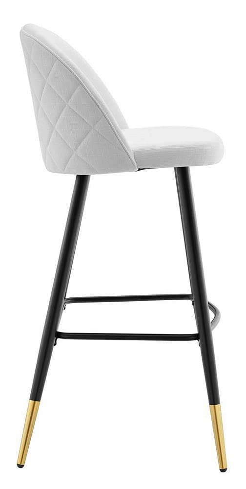Modway Cordial Fabric Upholstered Dining Bar Stools in White - Set of 2