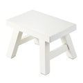 XDSTOOL Small Stool Wooden Step Stool Footstool Solid Wood 8 inch for Kids Adults Plant Stand Fishing Stool (White)