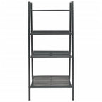 vidaXL Freestanding Ladder Bookcase with 4 Mesh Metal Shelves, Anthracite - Compact, Easy to Maintain, Suitable for Office, Bathroom or Living Room