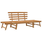vidaXL 2-in-1 Patio Bench and Day Bed – 74.8" Adjustable, Weather-Resistant, Solid Acacia Wood, Easy Assembly, for Garden, Patio, Outdoor Use