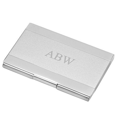 Executive Gift Shoppe Custom Engraved Personalized Business Card Holder For Men And Women With Two Tone Pocket Business Card Cas